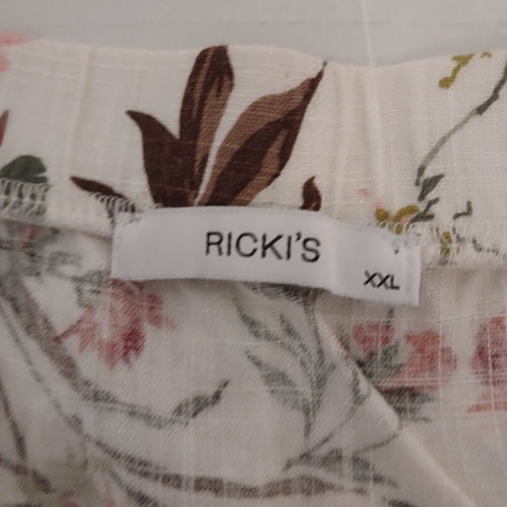 NWT Ricki's XXL Linen Blend Floral Tank Top - Picture 3 of 7